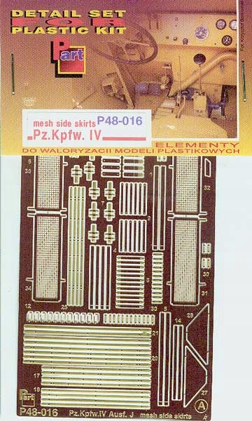 Part P48-016 1/48 Síťované boční štíty Pz.Kpfw.IV Ausf.J (Tamiya)