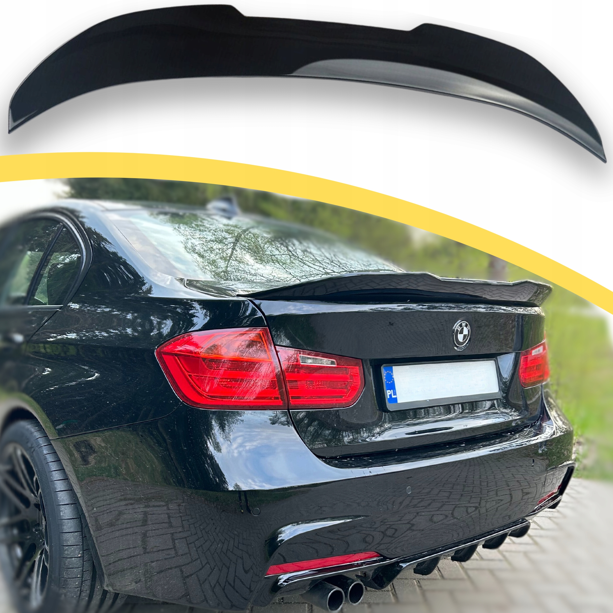 SPOILER BMW 3 F30 F80 LOTKA PSM LOOK TYŁ SPOJLER KLAPY BAGAŻNIKA M DOKŁADKA Numer katalogowy części BMW F30 PRELCI LCI PRZEDLIFT POLIFT SPOILER M3 PSM LOOK CZARNY POŁYSK