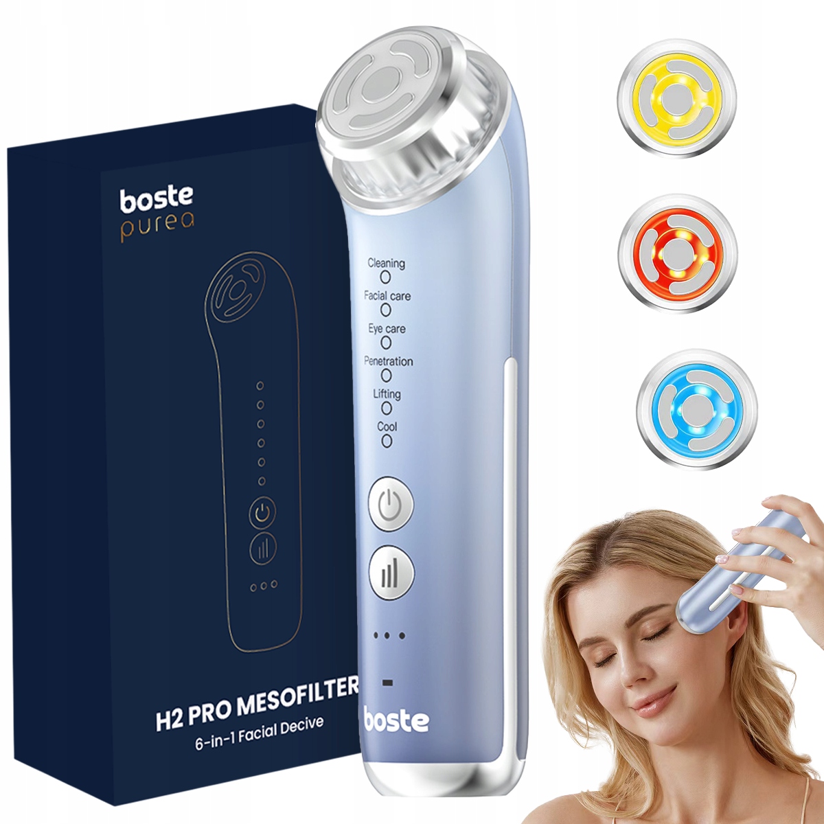 Boste Masážní Přístroj Ems Lifting Mezoterapie Bezjehlová Kryoterapie Fototerapie 6V1