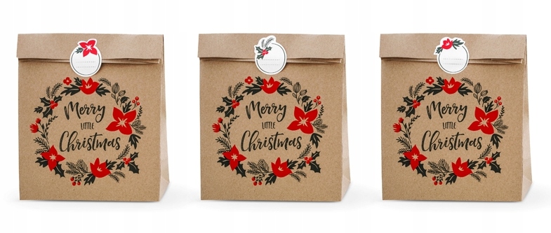 

Torebki na prezenty Merry Little Christmas 3 szt