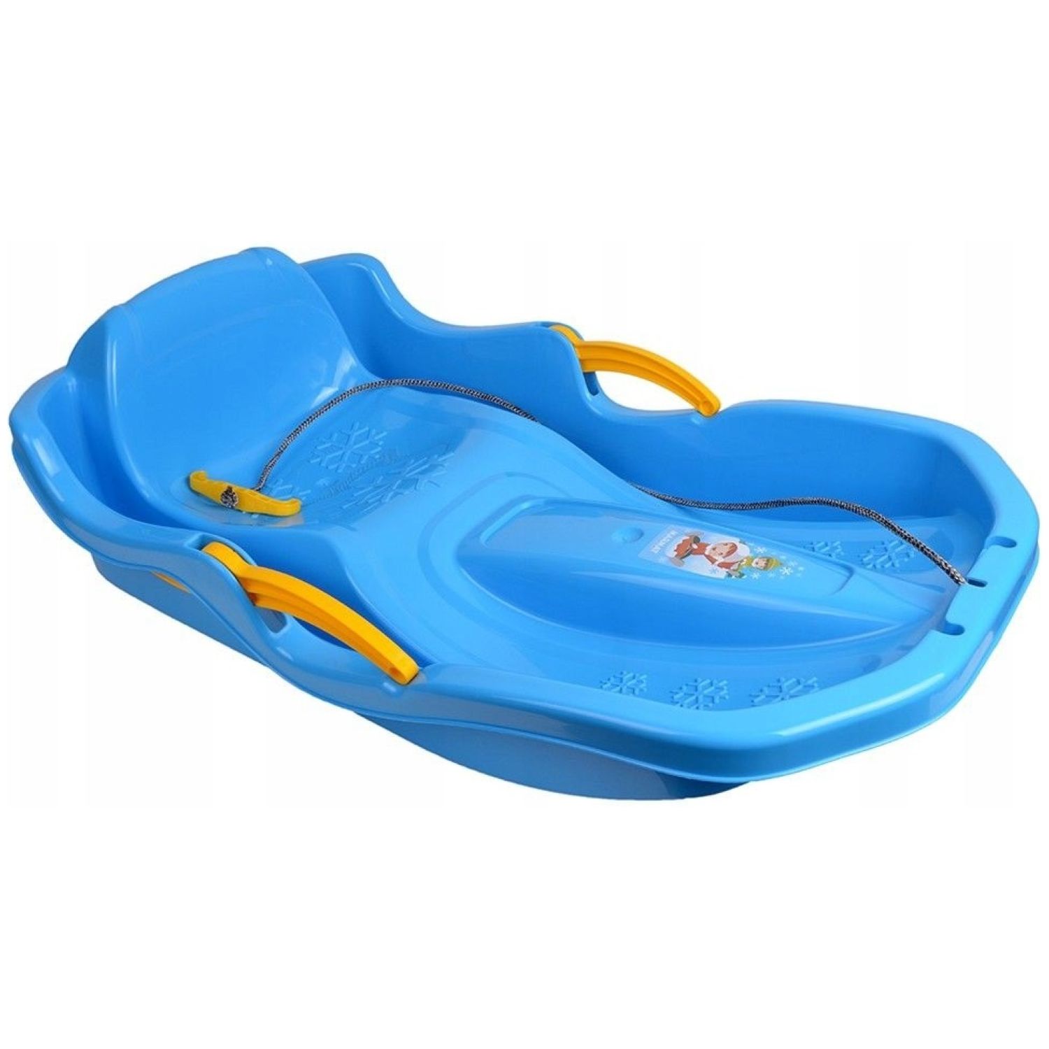 Sanki z Oparciem Hamulcami dla Dzieci Plastikowe Niebieskie Marmat 80 x 43c