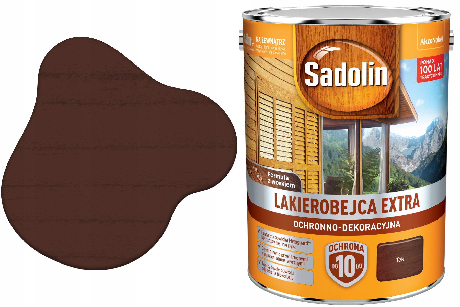 Sadolin Lakierobejca Extra Ochronno-Dekoracyjna 10Lat 5L Tek