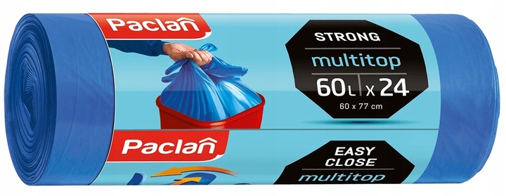

Paclan worki na śmieci Multitop wiązane 60l 24szt