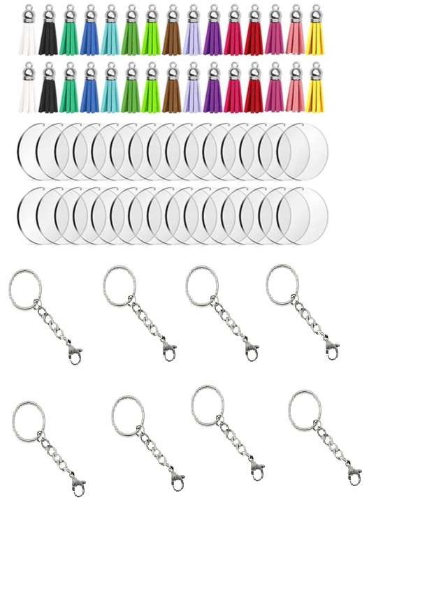 Sada Pro Vlastní Tvorbu Klíčenek Akrylové Přívěsky Třásně