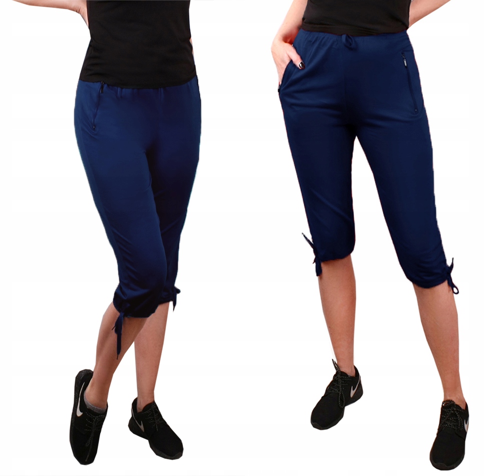 SPODNIE RYBACZKI z kieszonkami 8164 granat 44 XXL Kolor niebieski