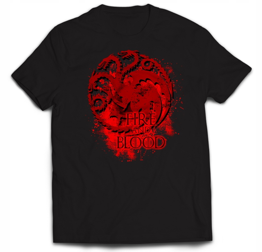 

Tshirt Daenerys Dany Fire and Blood Smok Krew L