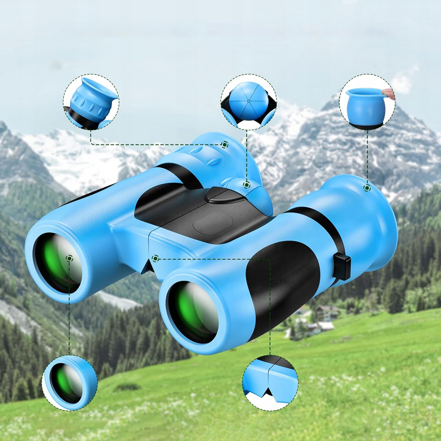 LORNETKA 8X21 JUNIOR DLA DZIECI NIEBIESKI PREZENTY DLA DZIECI Marka Bedee