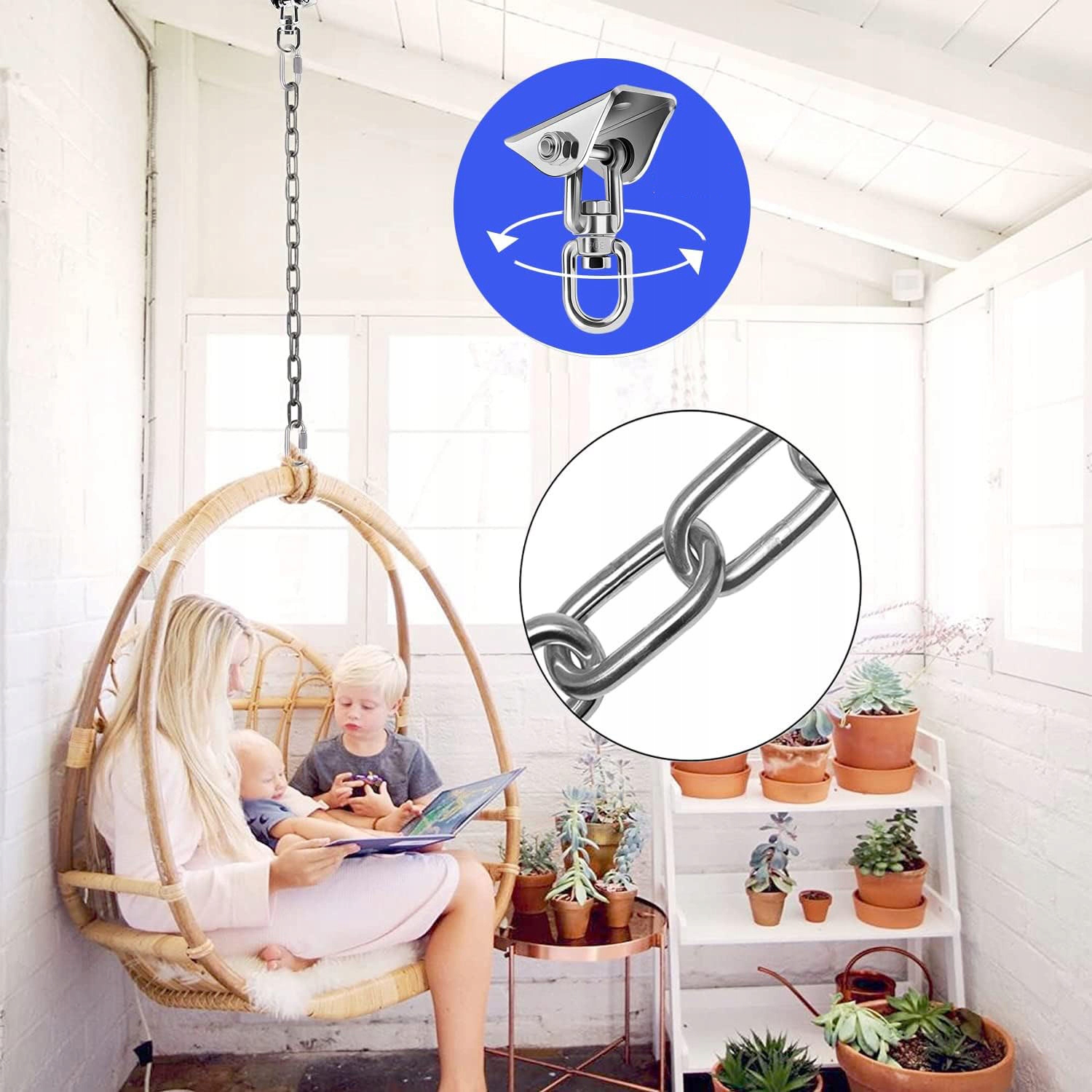 HAK SUFITOWY, FOTEL WISZĄCY, SPRĘŻYNA WAHADŁOWA Model Wieszaki Huśtawkowe