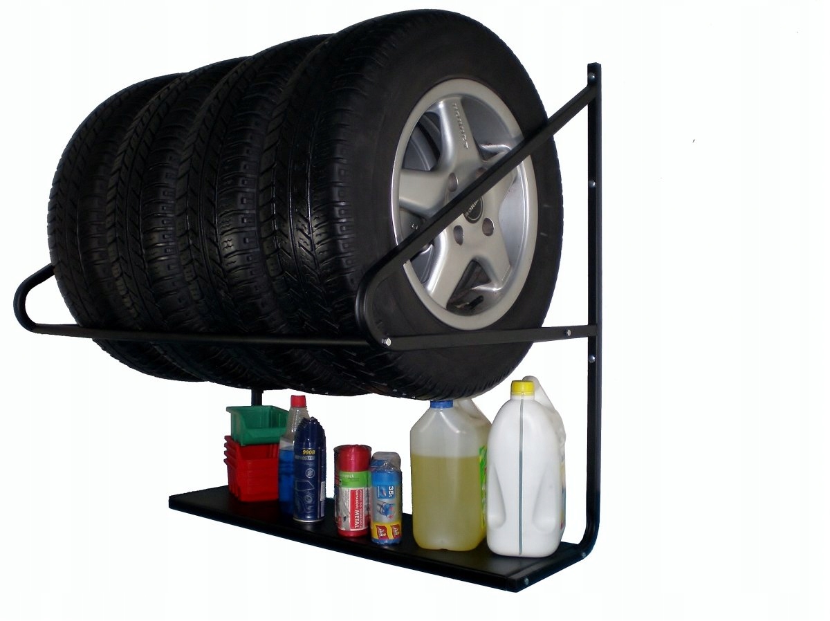 Vešiak s poličkou M4P Max pre štyri pneumatiky do 225 mm, nosnosť 150 kg
