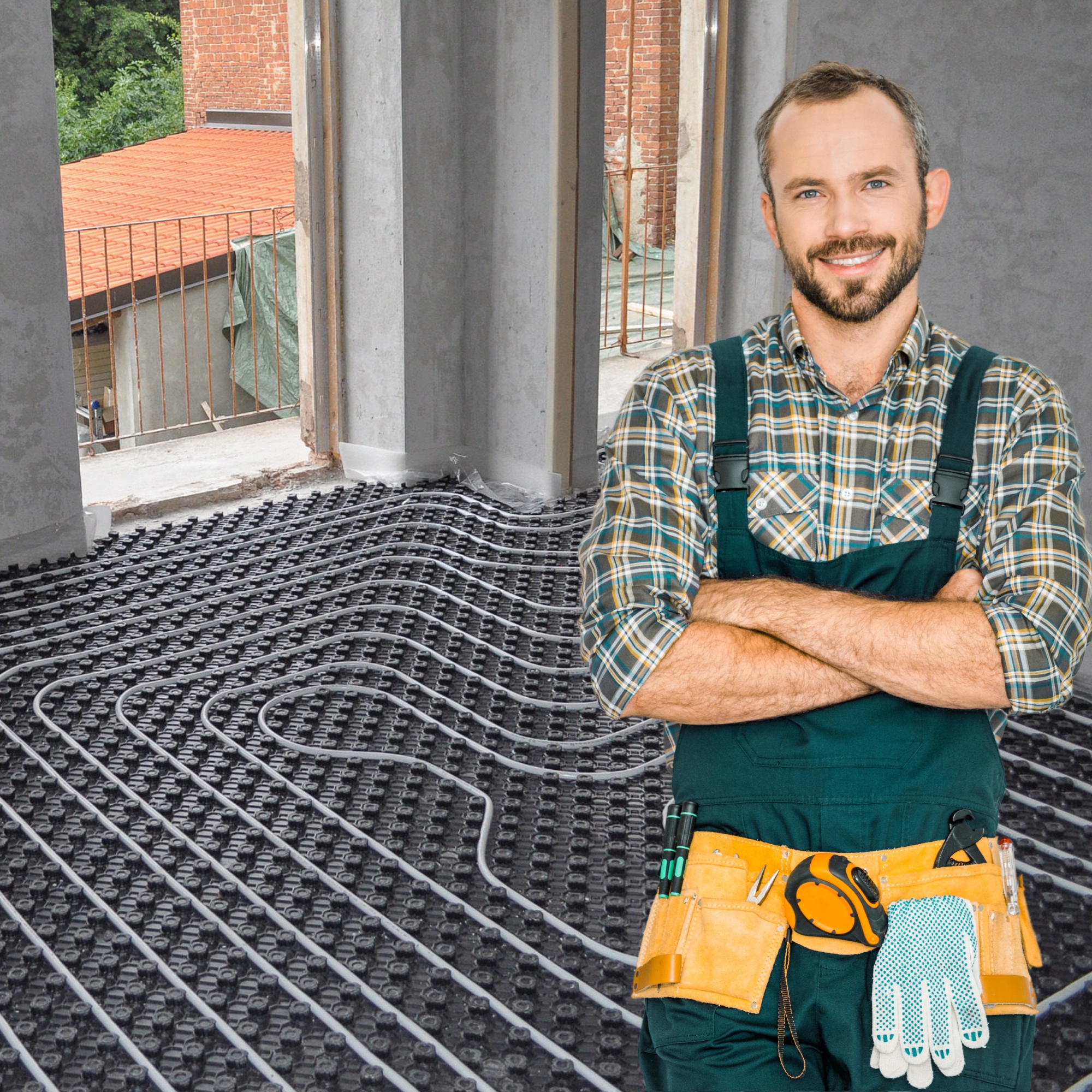 PŁYTA OGRZEWANIA PODŁOGOWEGO PODŁOGÓWKI Z WYPUSTAMI 1450X850mm GRUBA MOCNA Typ Mata