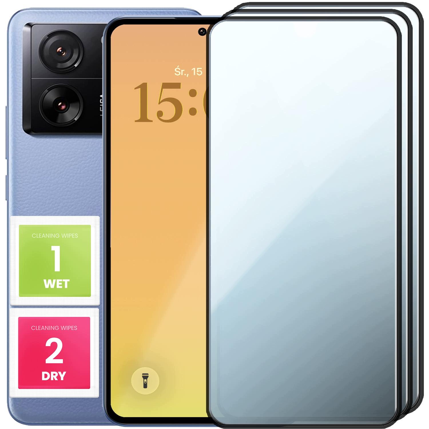 3-PAK Szkło Hartowane Pełne Do Xiaomi 13T 13T Pro (Ochronne, 9H, 5D)