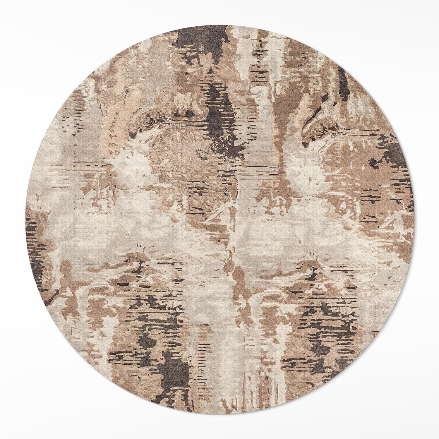 Moderný okrúhly vinylový koberec Do Obývačky Hnedá retro abstrakcia ⌀ 120 cm