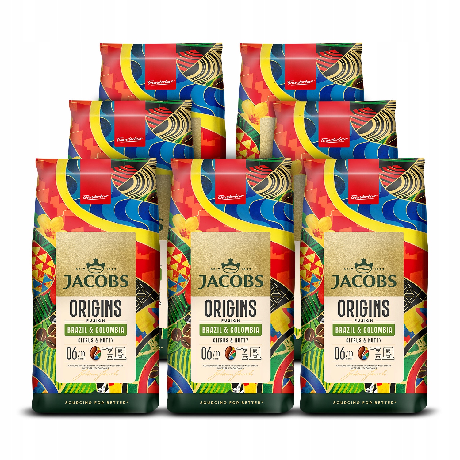 Kawa ziarnista Jacobs Origins Fusion Brazil & Colombia 7x 1kg