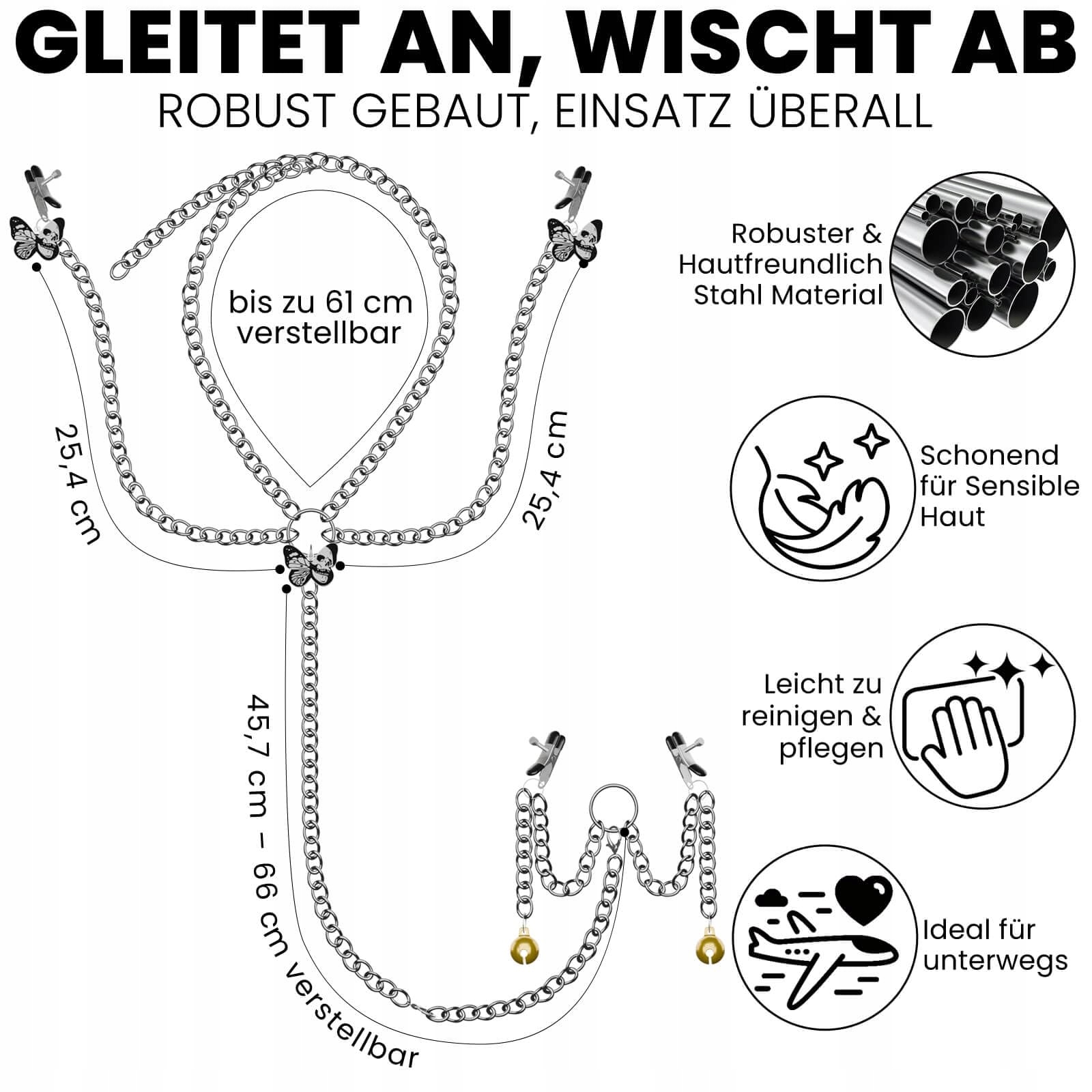 BONDAGESET 3W1 Regulowany Zestaw BDSM dla Kobiet i Mężczyzn — miniatura 7