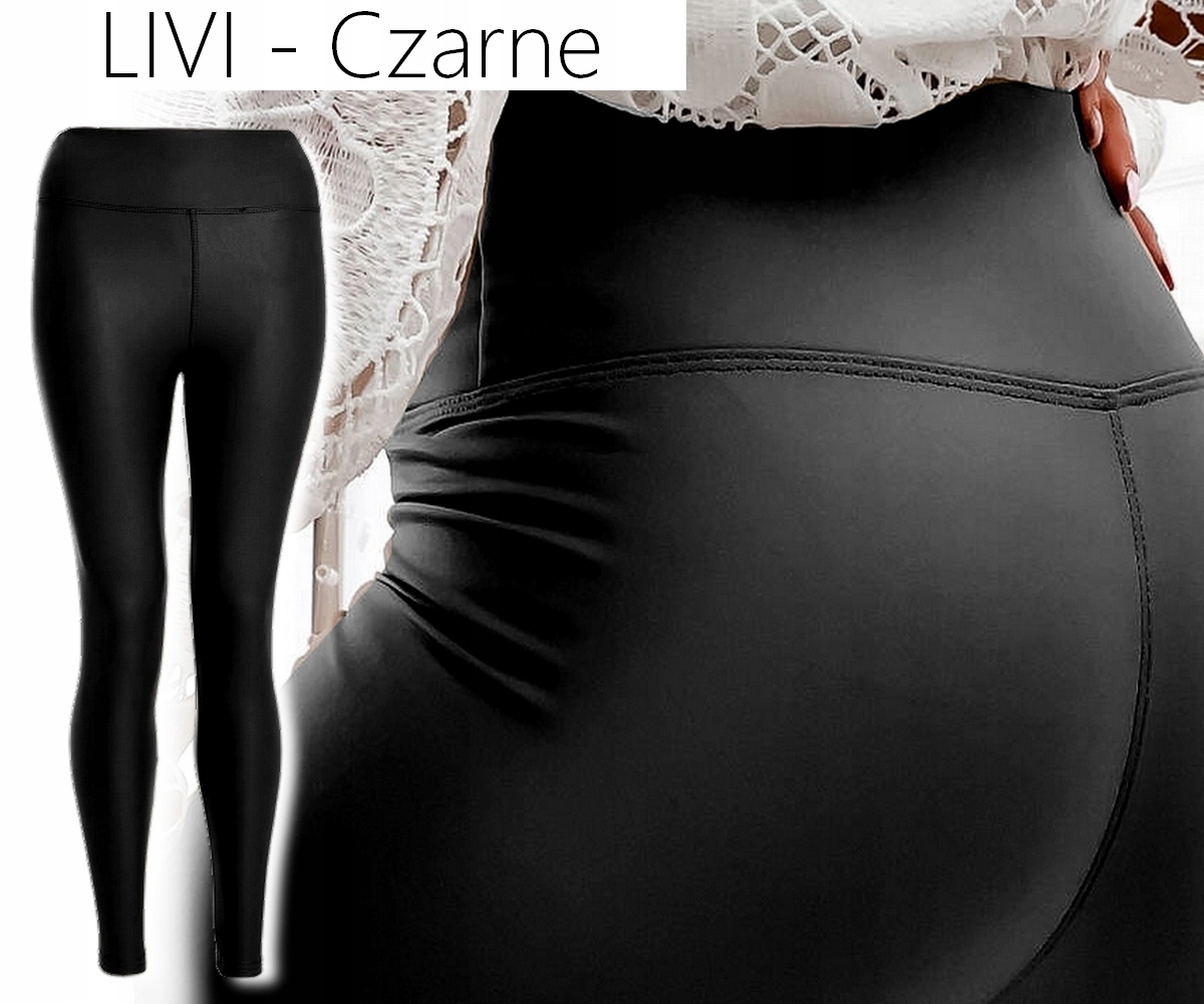 LEGGINSY SKÓRZANE MODELUJĄCE WYSOKI STAN slim S/M Rozmiar S/M