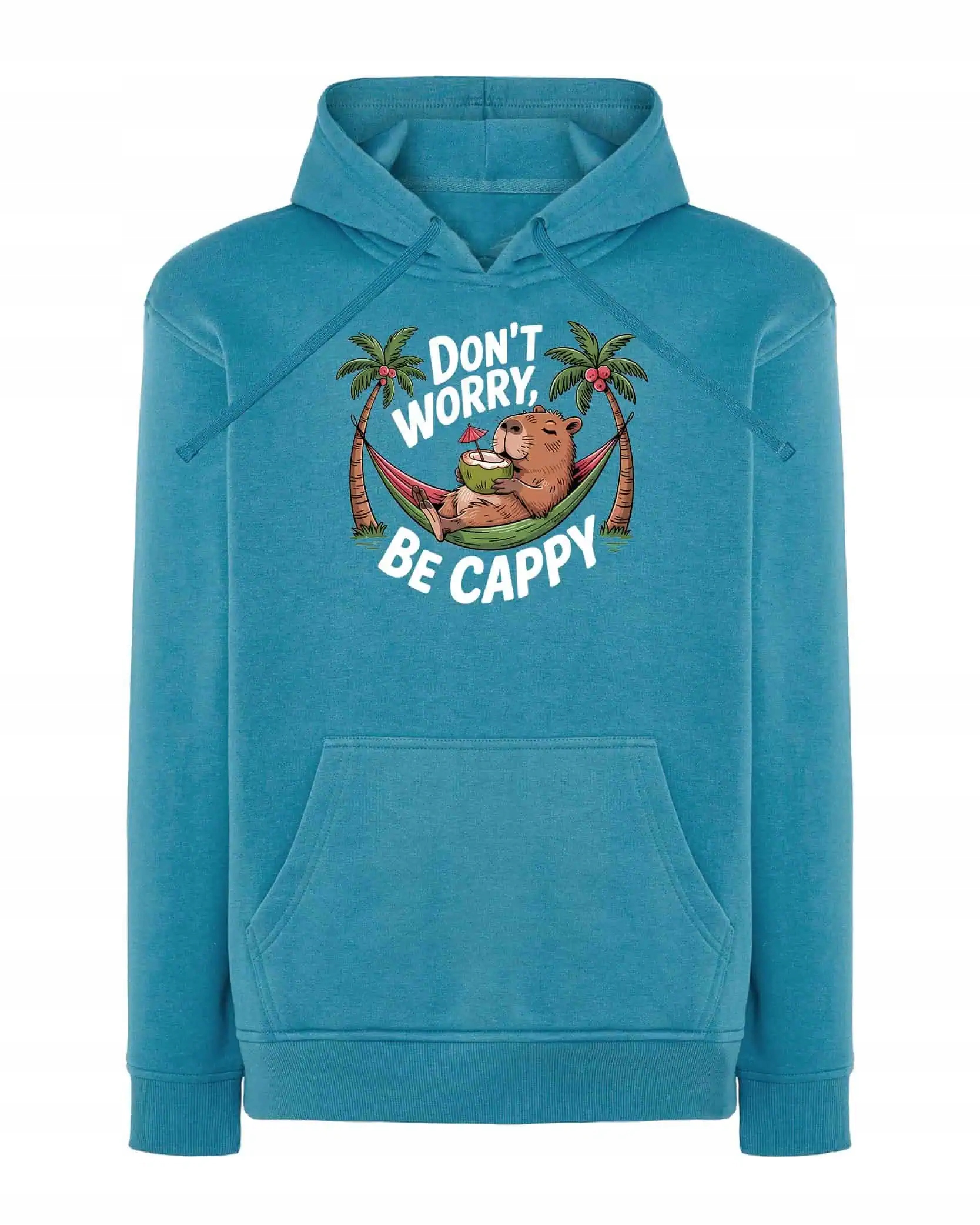 Mikina s kapucí Kapybara Vtipný text Modrá L