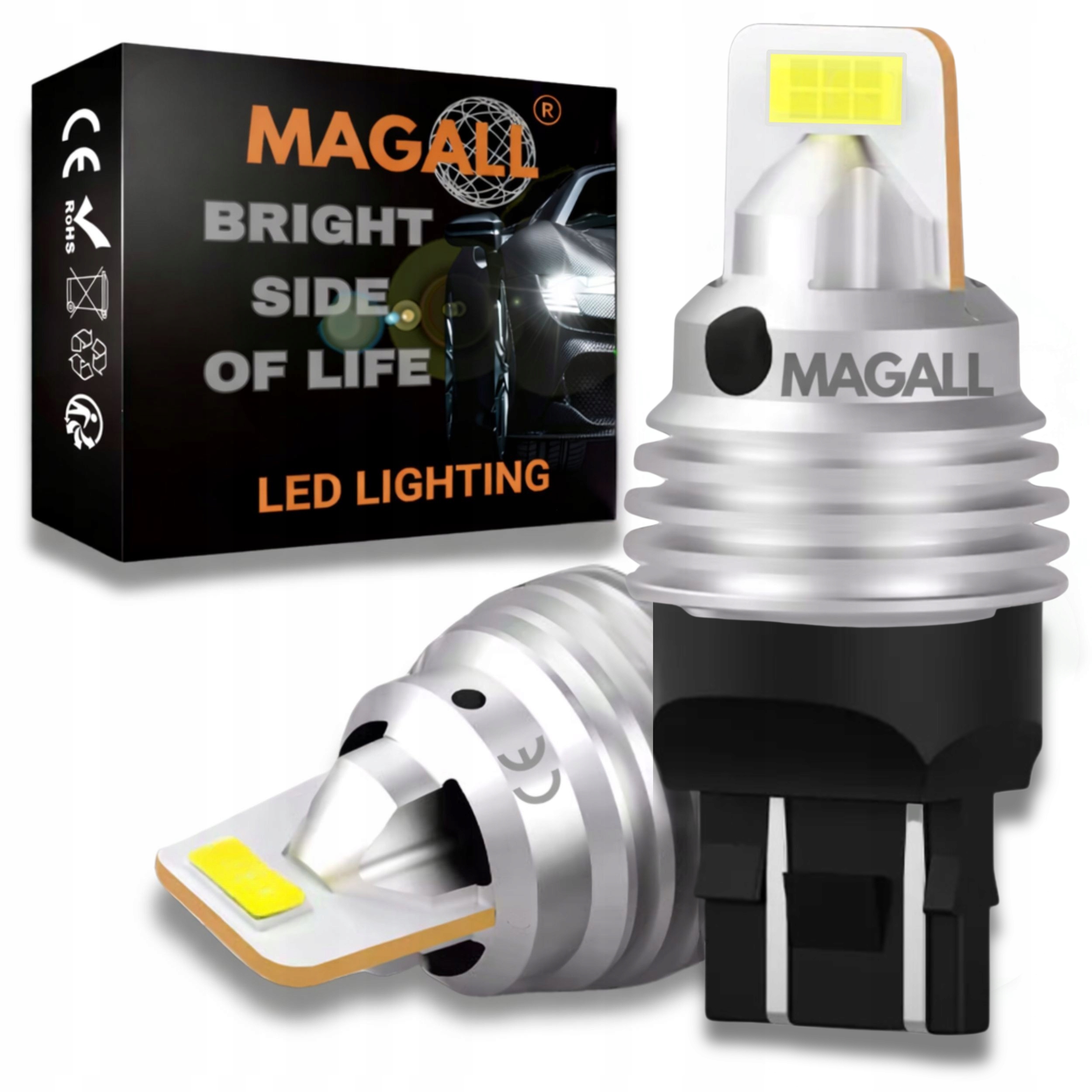 Żarówki Led W21/5W T20 7443 Magall Białe Mocne 1600LM Drl Postojowe 12V