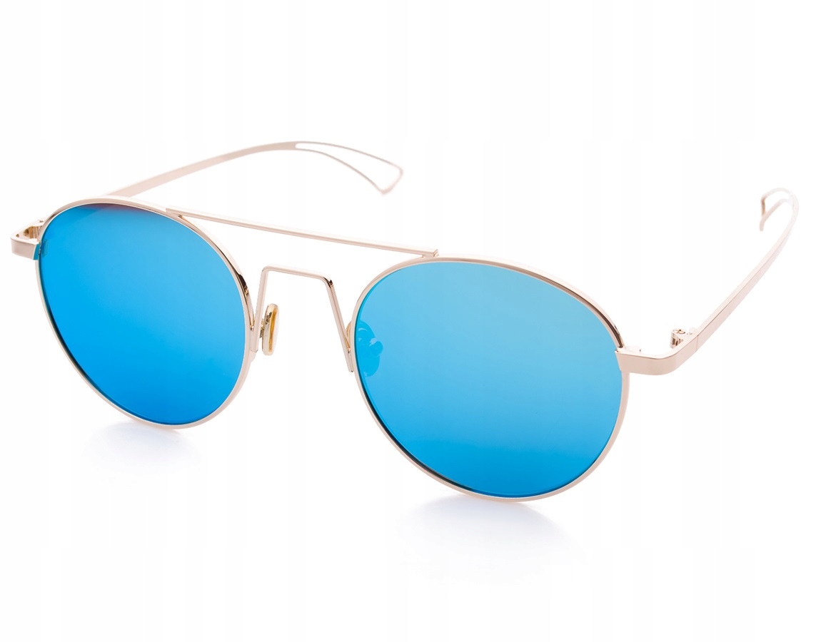 

Lenonki Okulary Damskie Okrągłe Złote Lustrzanki