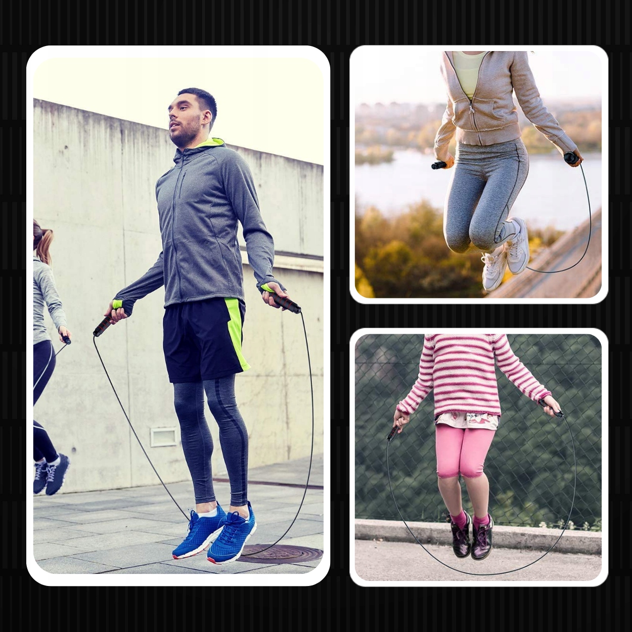 SKAKANKA Z ŁOŻYSKAMI CROSSFIT FITNESS BOKSERSKA DO ĆWICZEŃ NA SIŁOWNIE Materiał uchwytów plastik