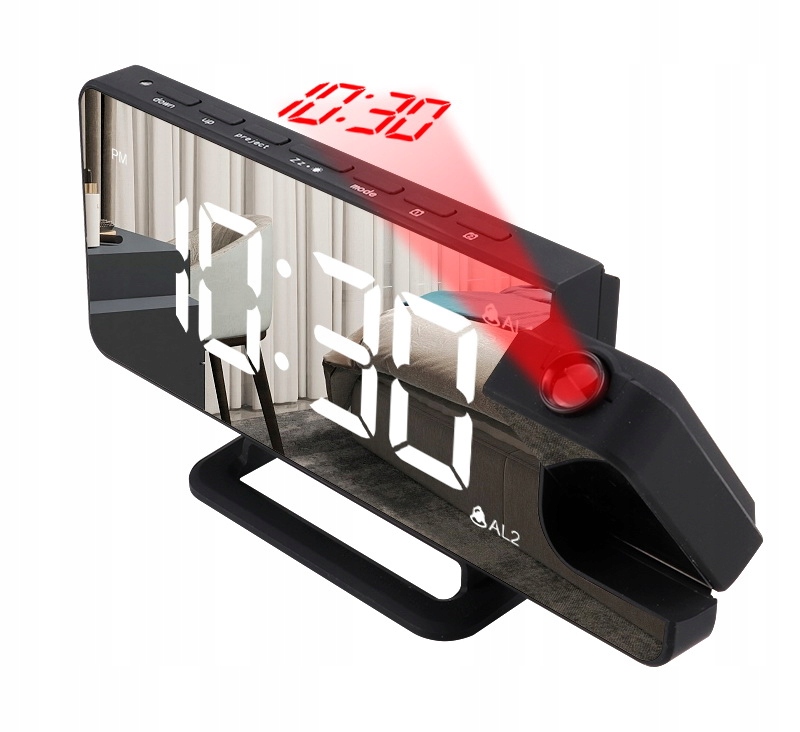 ZEGAR ELEKTRONICZNY LED BUDZIK CYFROWY Z LUSTREM Z PROJEKTOREM LASEROWYM Marka SENSORR