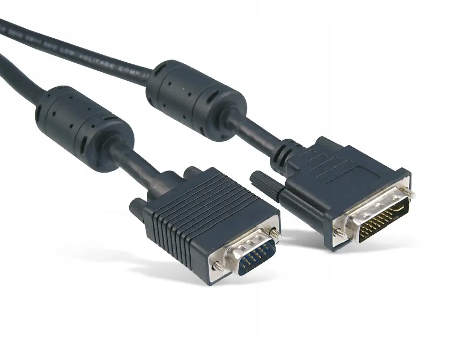 Kabel DVI-I/VGA Full HD, niklowany 1m