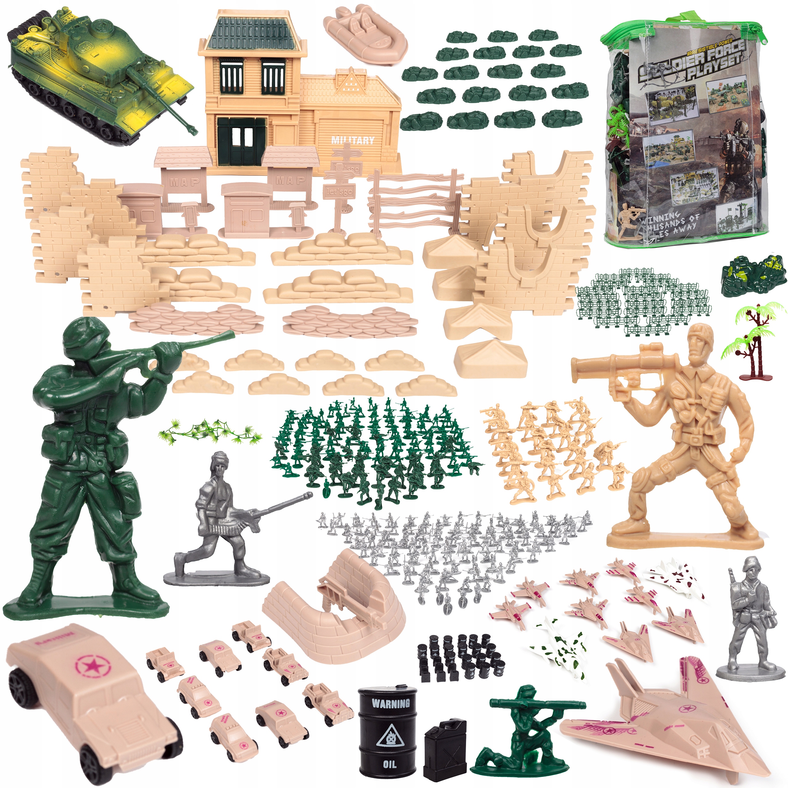 ŻOŁNIERZYKI ZESTAW MILITARNY WOJSKO ARMIA 400 el Marka inna