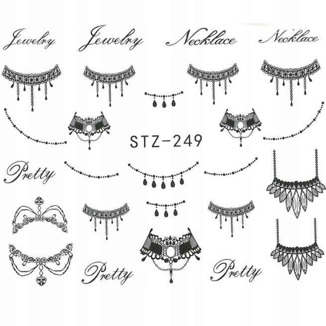 

Naklejki Wodne paznokcie Koronka ornamenty STZ-249