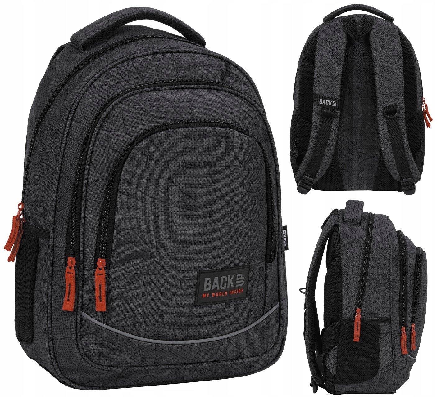 PLECAK SZKOLNY 3KOMORY CHŁOPCY PAJĘCZA SIEĆ BACKUP