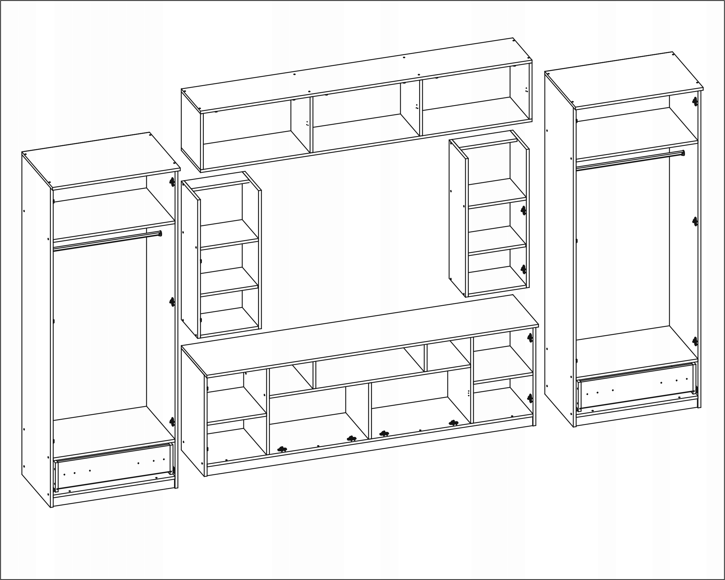 Meblościanka Tajga Bardzo DUŻA MEGA pojemna. 3,7 m Kolor frontów dąb sonoma