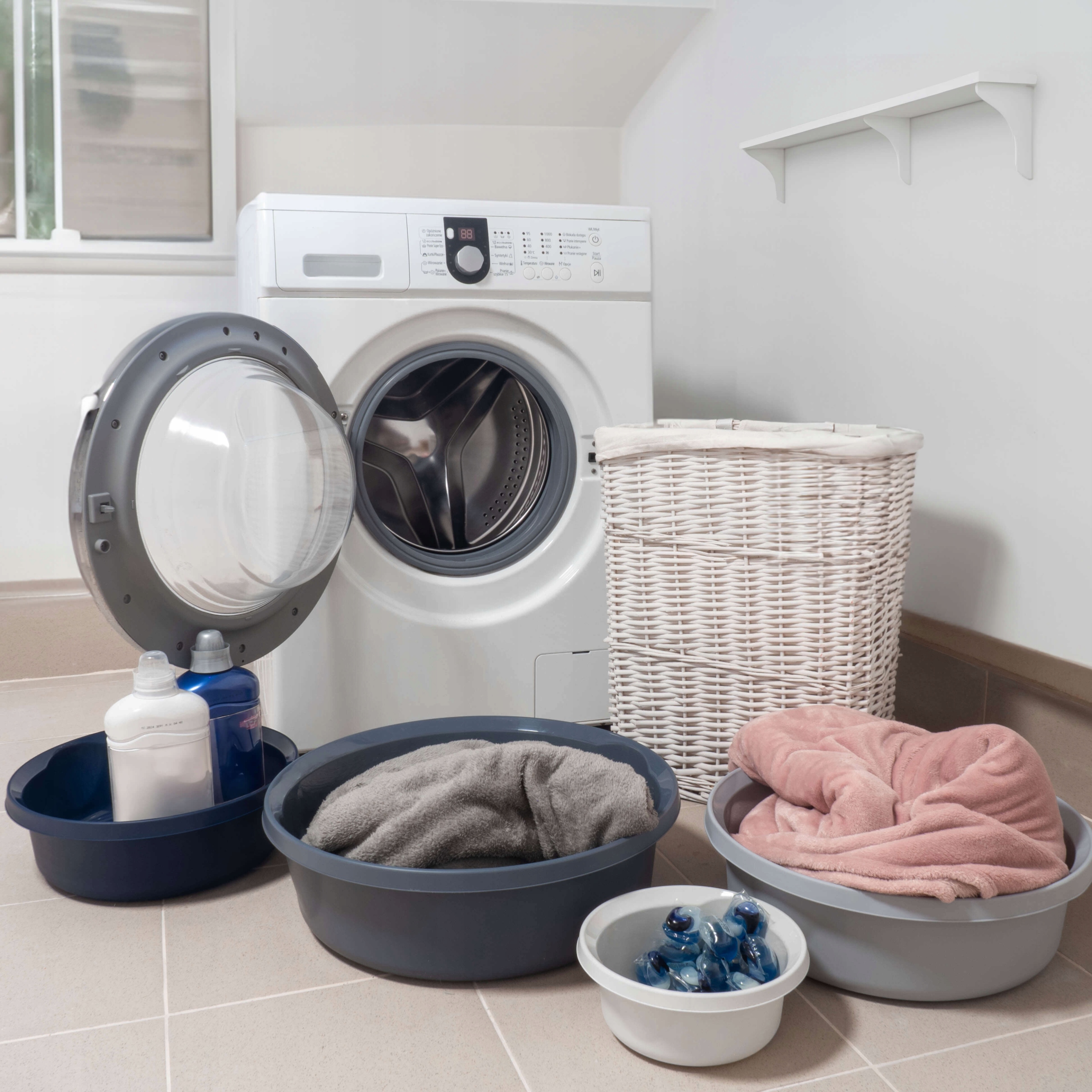 MISKA PLASTIKOWA 20L OKRĄGŁA NA PRANIE SZARA Stan opakowania oryginalne