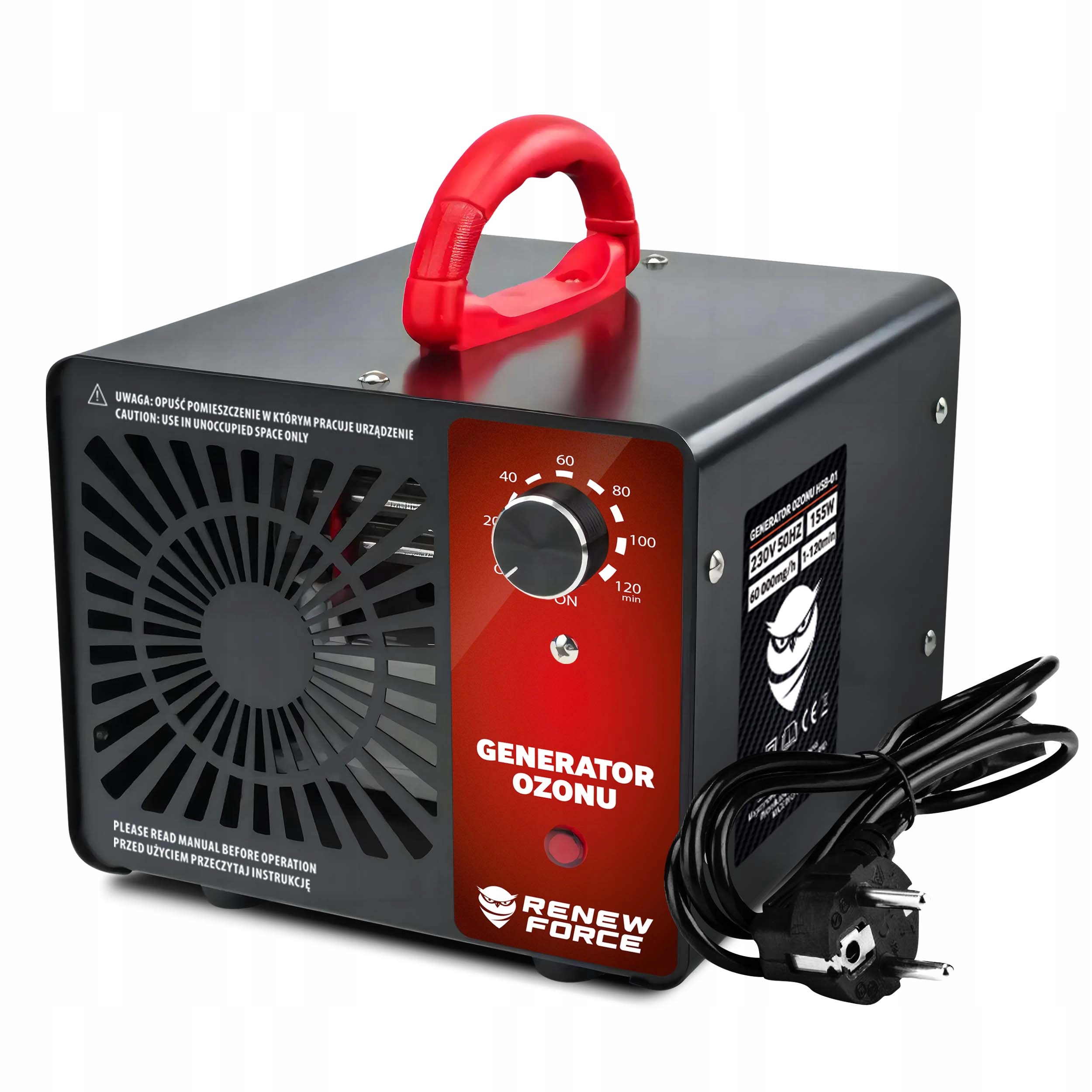 GENERATOR OZONU OZONATOR DOMOWY OCZYSZCZACZ POWIETRZA 60 000 MG/H 155W EAN (GTIN) 5906306229402