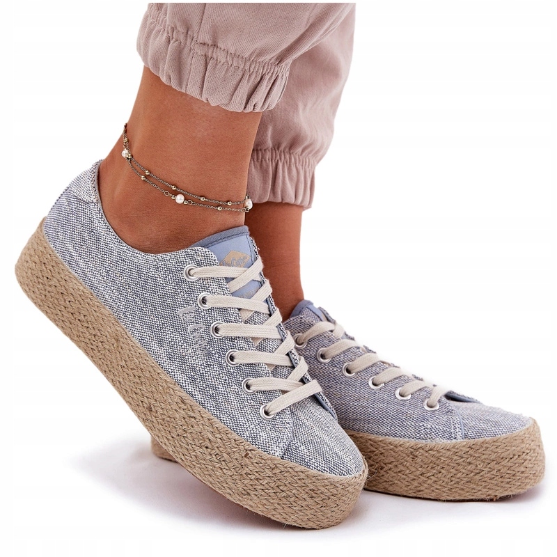 Tenisky Na Platformě S Výpletem Lee Cooper LCW-25-02-3283 Modré 37