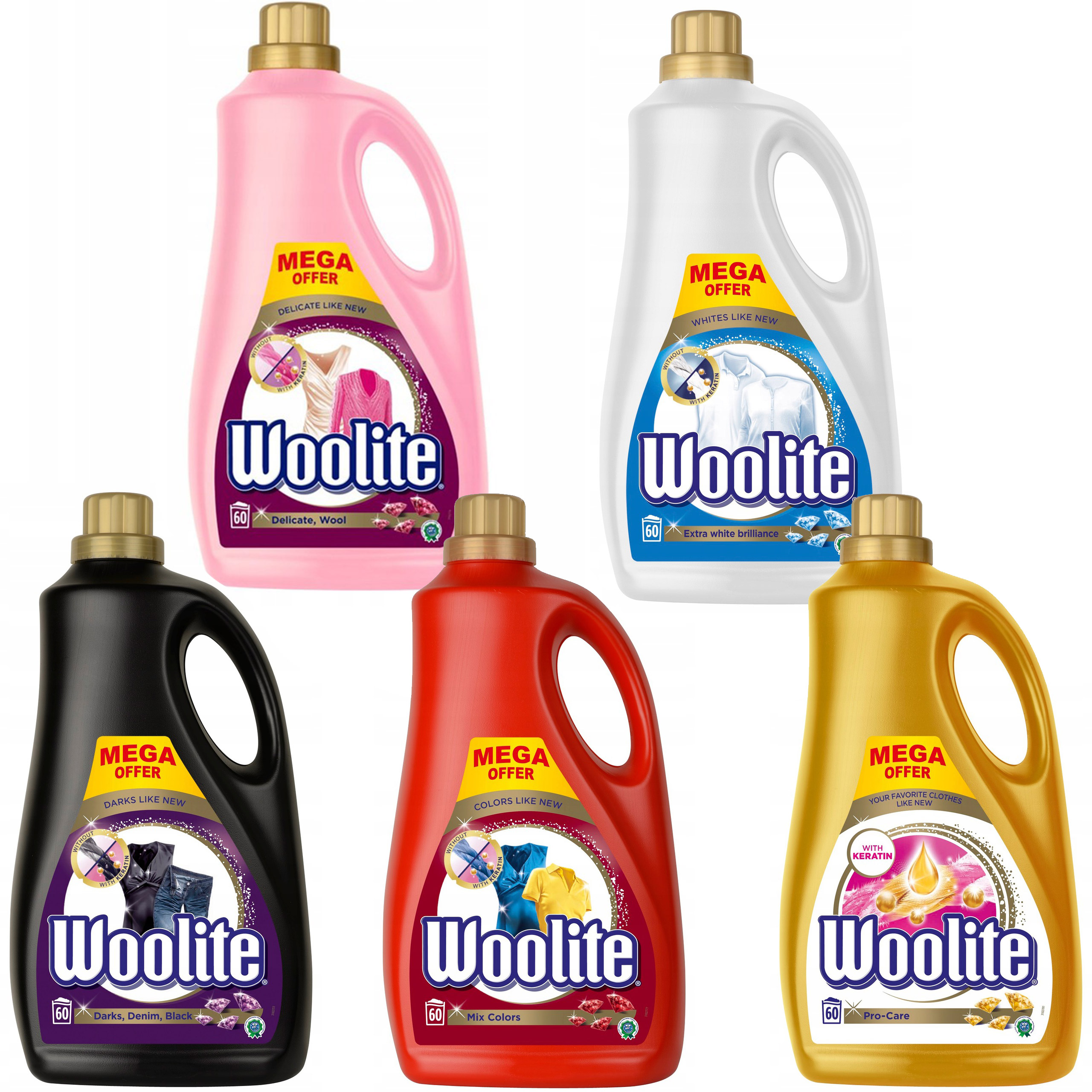 

Woolite Zestaw Płyn do Prania koloru białego 18L