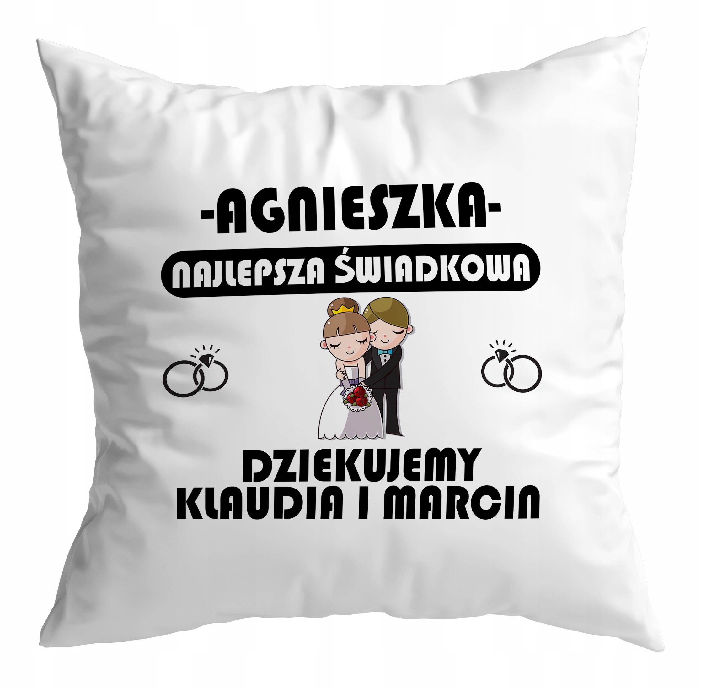

Poduszka Ślub Podziękowania Prezent Twoje Imię