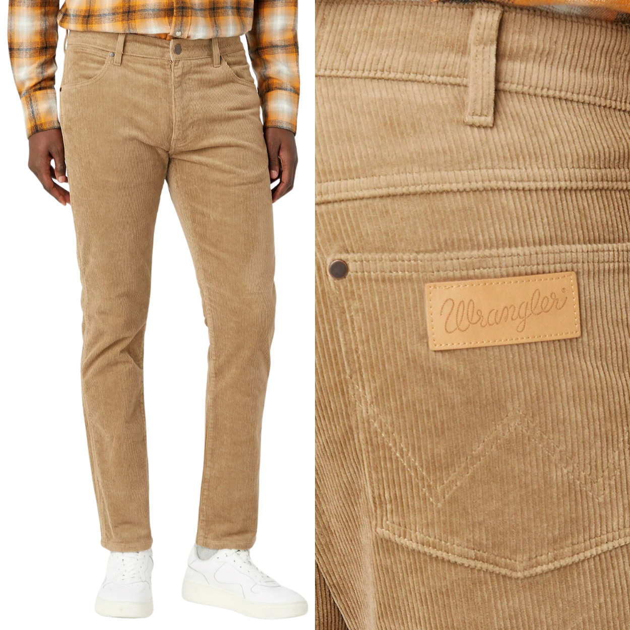 Wrangler Larston slim Lead Grey přiléhavé béžové kalhoty W30 L32