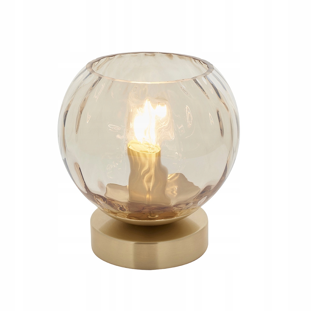 Endon Dimple Mosadzná stolová lampa E14 25W, saténové sklo