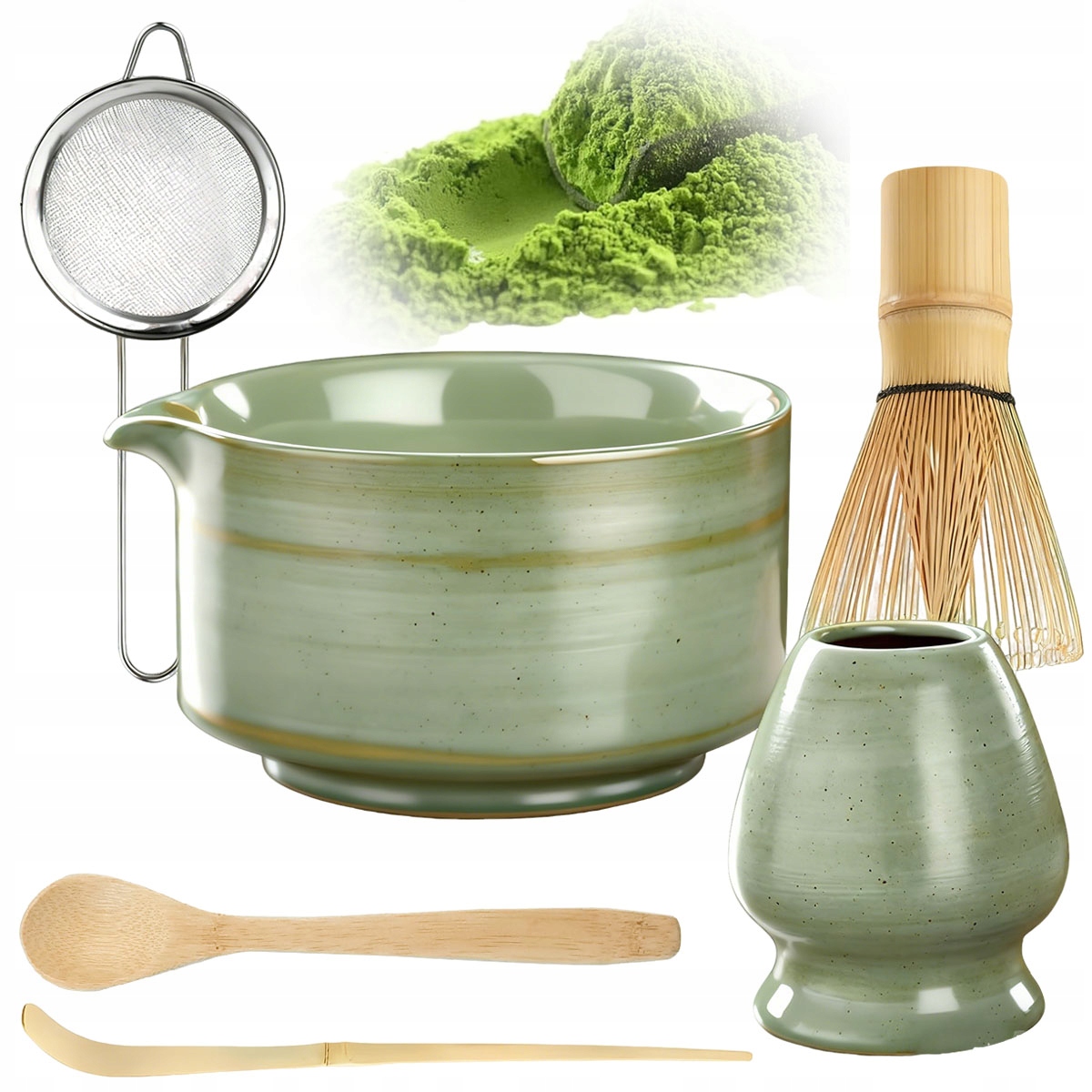 Bambusový Dárková Sada Na Čaj Matchy Chashaku 6EL