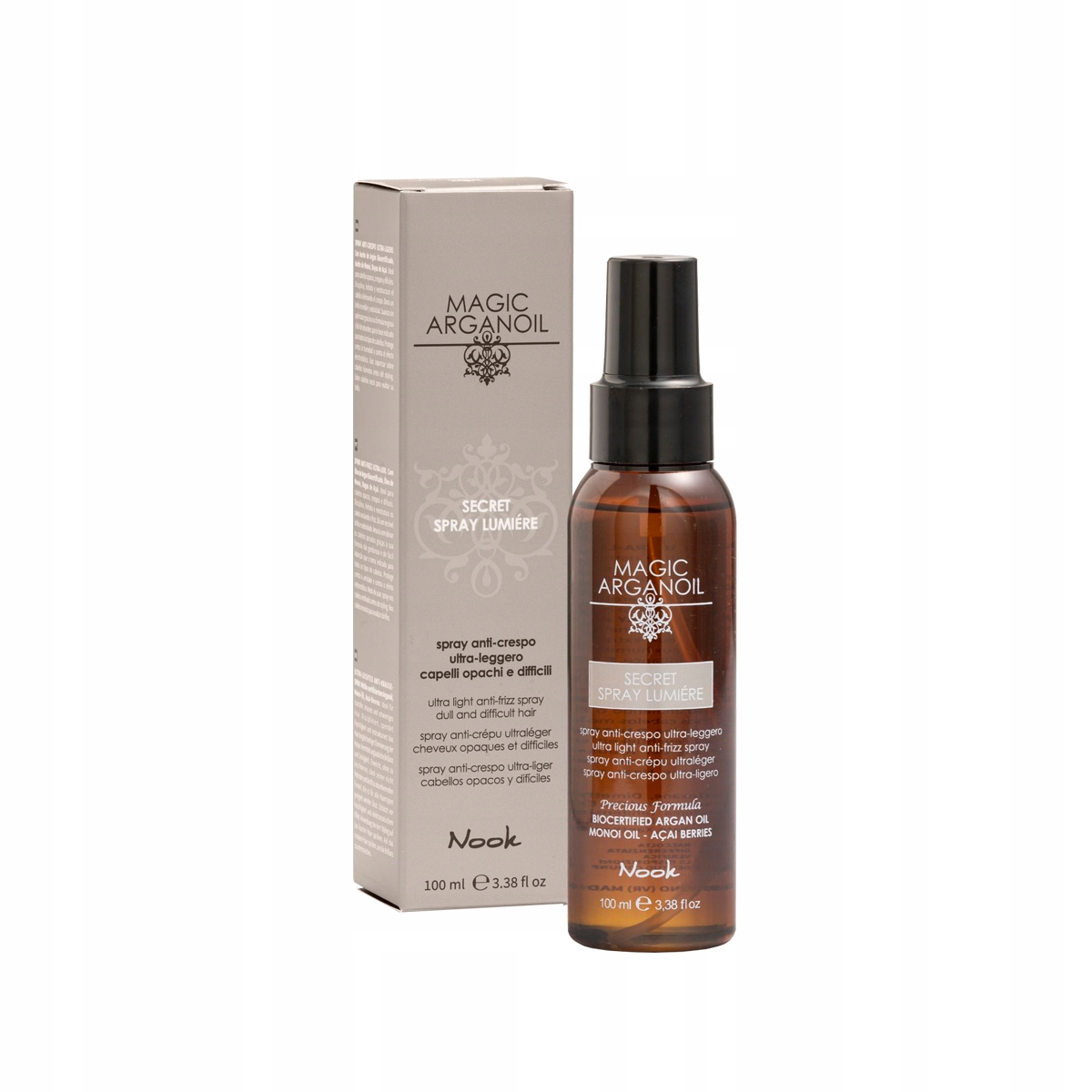 Nook Secret Lumiere Ultra Lekki Anti Frizz Spray Przeciwko Puszeniu 100ML