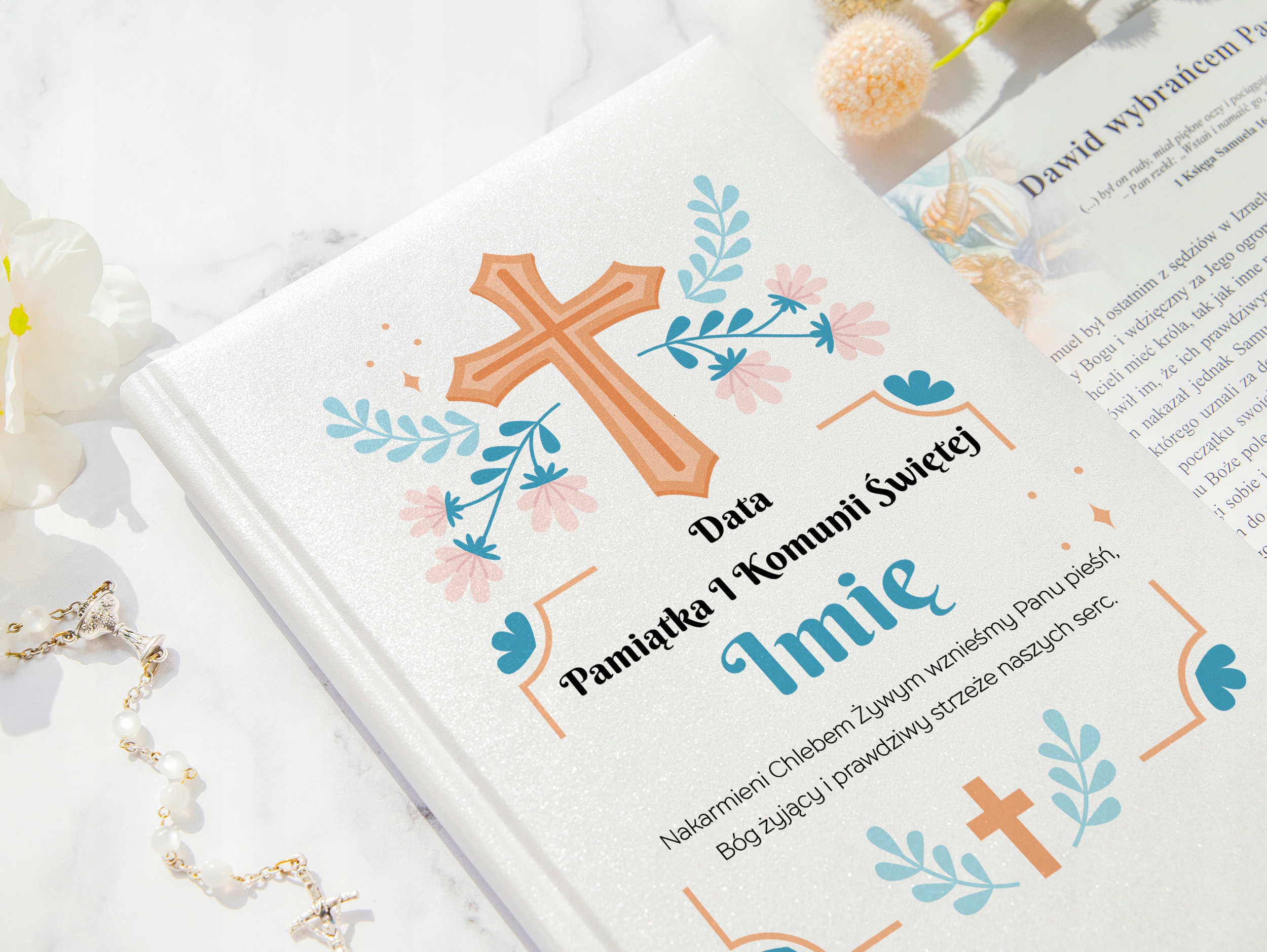 BIBLIA Pamiątka Prezent dla DZIECKA Komunia IMIĘ Autor Lizzie Ribbons