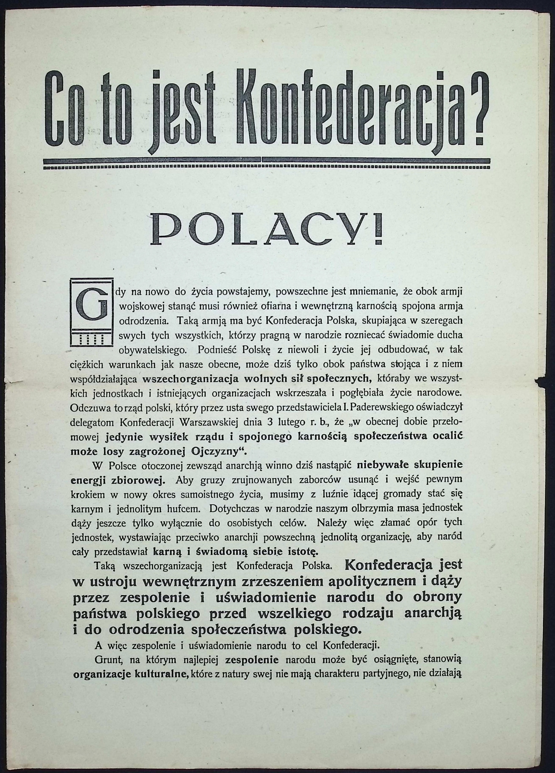 Co to jest Konfederacja? (1919 r.)