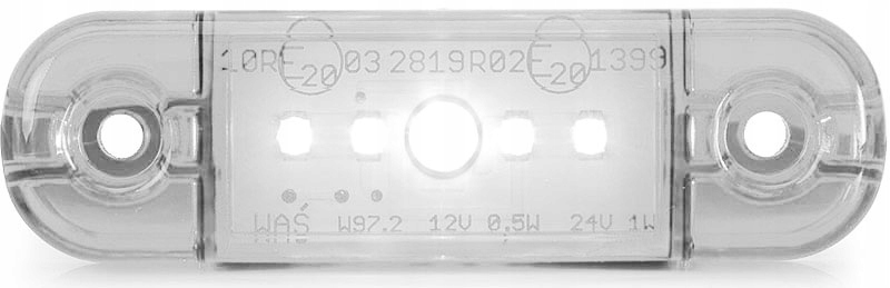 LAMPA OBRYSOWA POZYCYJNA BIAŁA PRZEDNIA LAWETA WAŚ Strona zabudowy uniwersalne