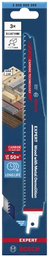 Brzeszczoty do pił szablastych 225 mm 3 szt. BOSCH Kod producenta B2608900399