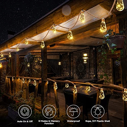GEEMOO Lampki Solarne Lańcuch Świetlny Girlanda LED IP65 6.4M — miniatura 5