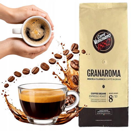 Kawa Ziarnista Vergnano GranAroma 60% Arabika, 40% Robusta 1kg Włoska