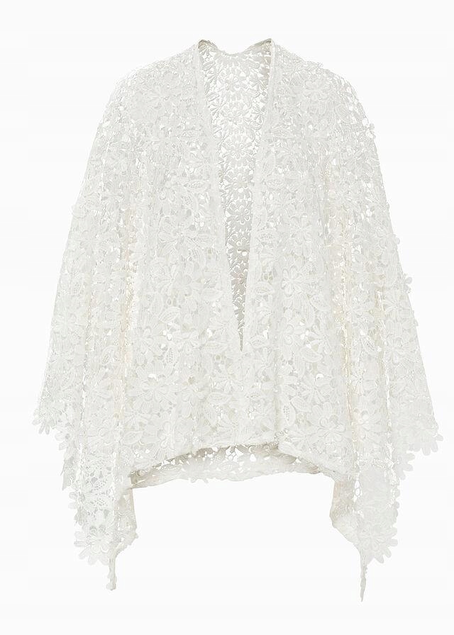 UNIWERSALNY BPC Letnie poncho ażurowe w kwiaty