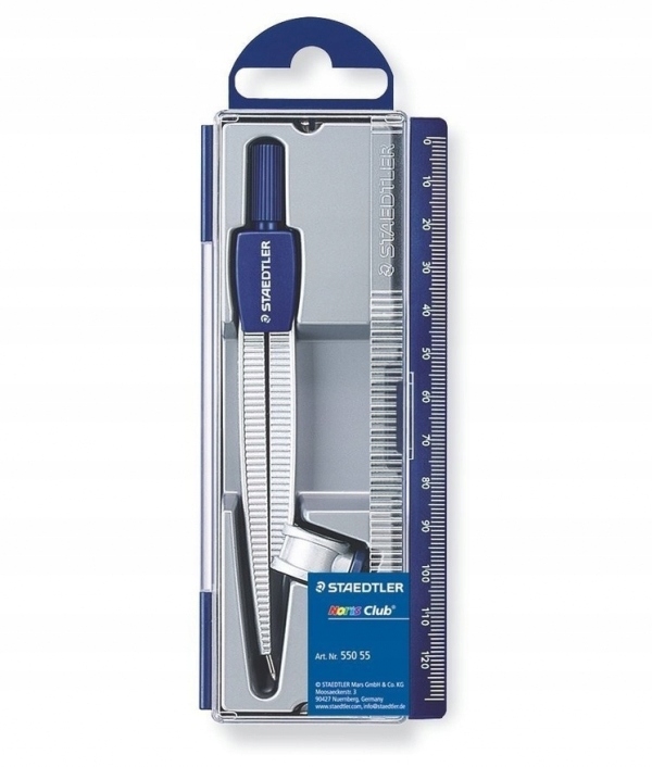 Cyrkiel szkolny Staedtler w etui z linijką (S 550