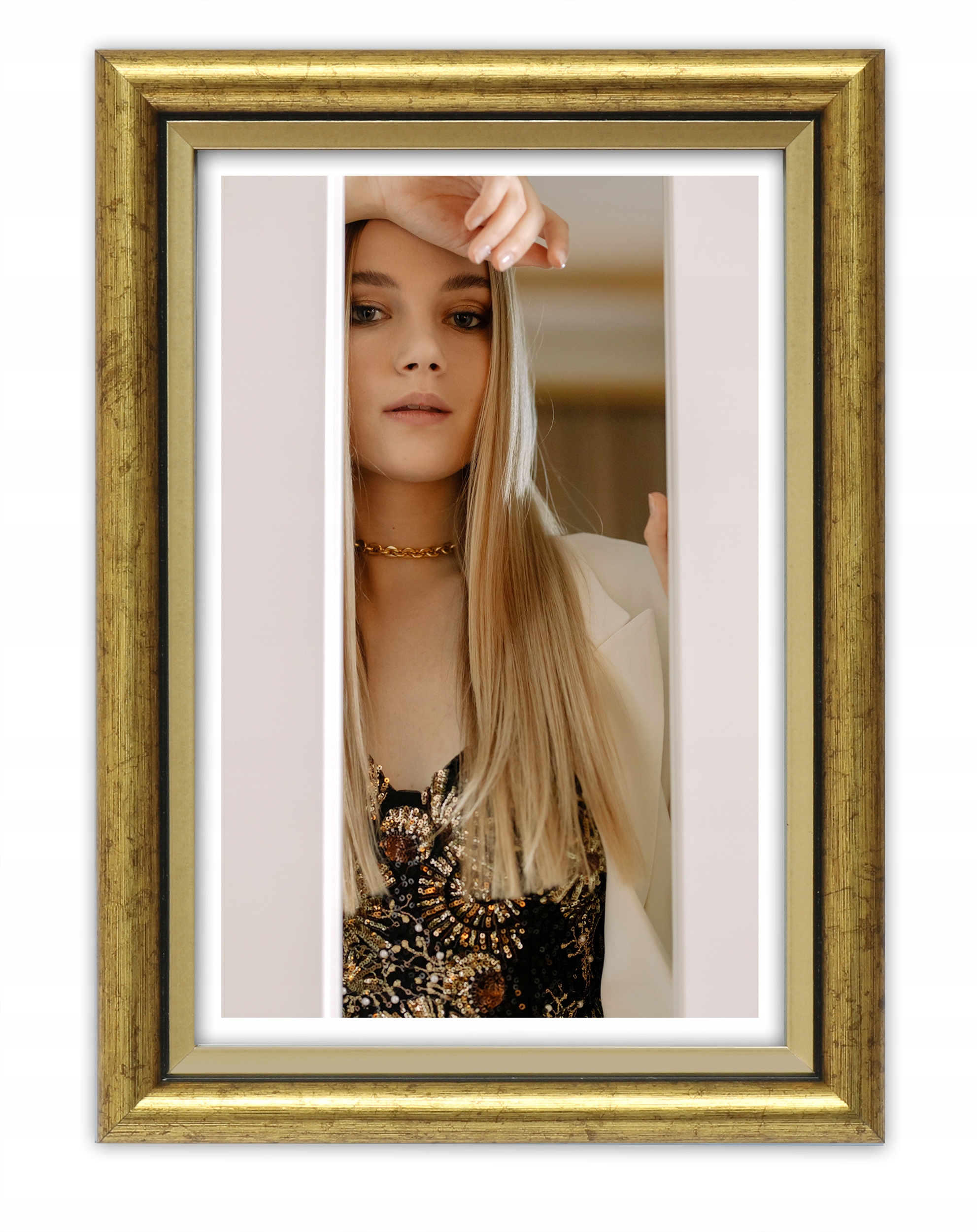 

Ramka Drewniana Na Zdjęcia Złota A5 15x21 CM