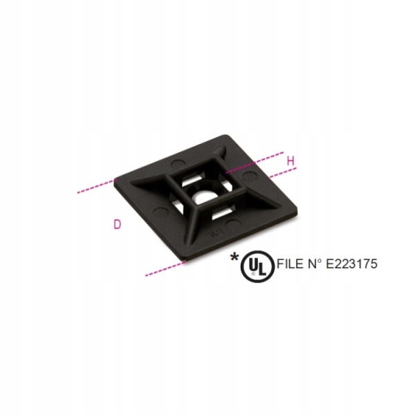 Podstawki Dwókier, Do Opasek Kablowych Do 4.8MM, 28X28X7MM 100SZT. Bm