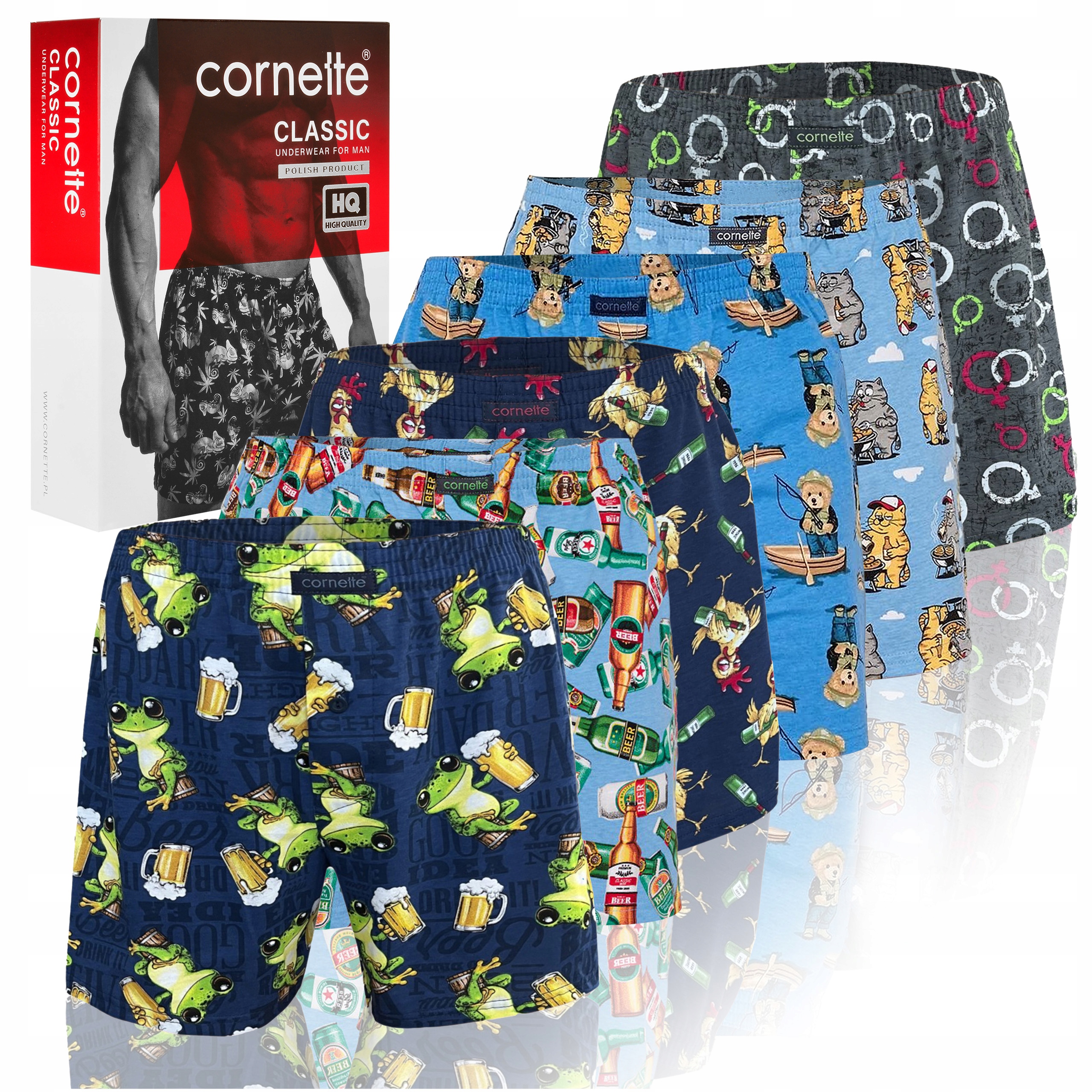 Cornette Bokserki Męskie Luźne Bawełniane 6 sztuk BM152 Classic Rozmiar XXL