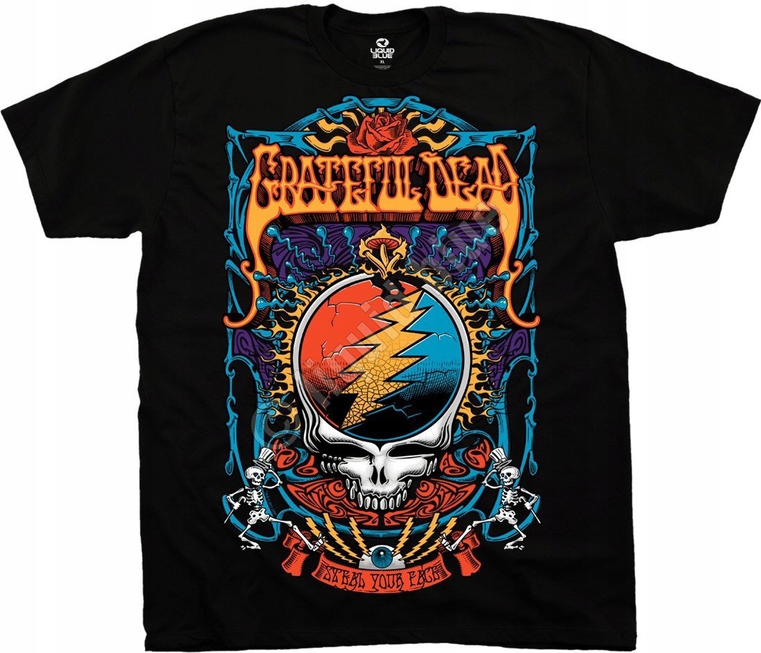 Grateful Dead Steal Your Trippy Tričko Liquid Blue Velikost M
